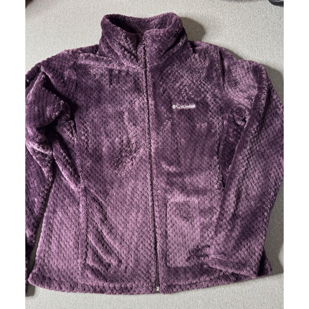 Columbia Women's Purple Full Zip Fleece Jacket Size Large With Front Pockets